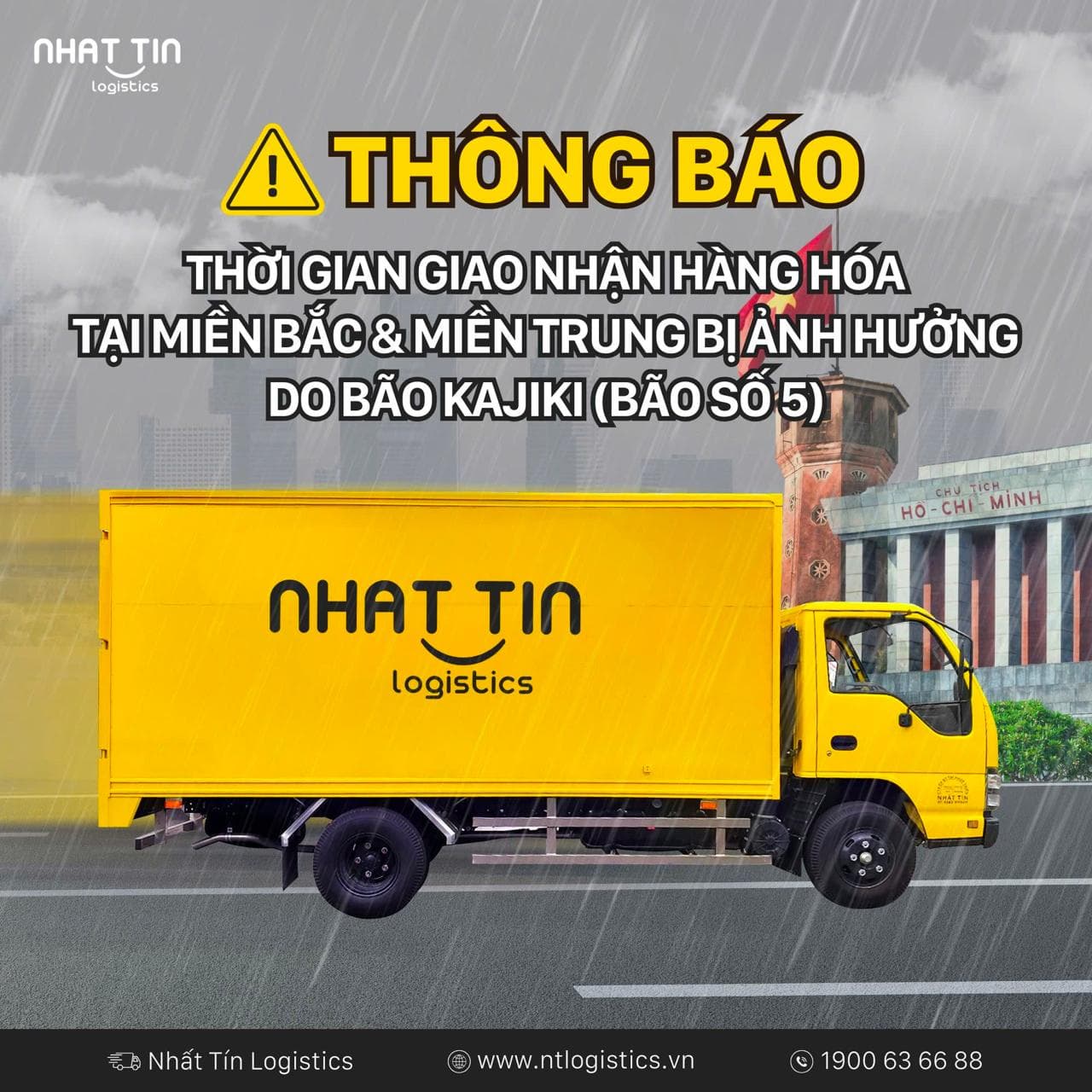 THÔNG BÁO VỀ VIỆC GIAO - NHẬN HÀNG HÓA BỊ ẢNH HƯỞNG DO BÃO KAJIKI (BÃO SỐ 5) ⛈⛈⛈