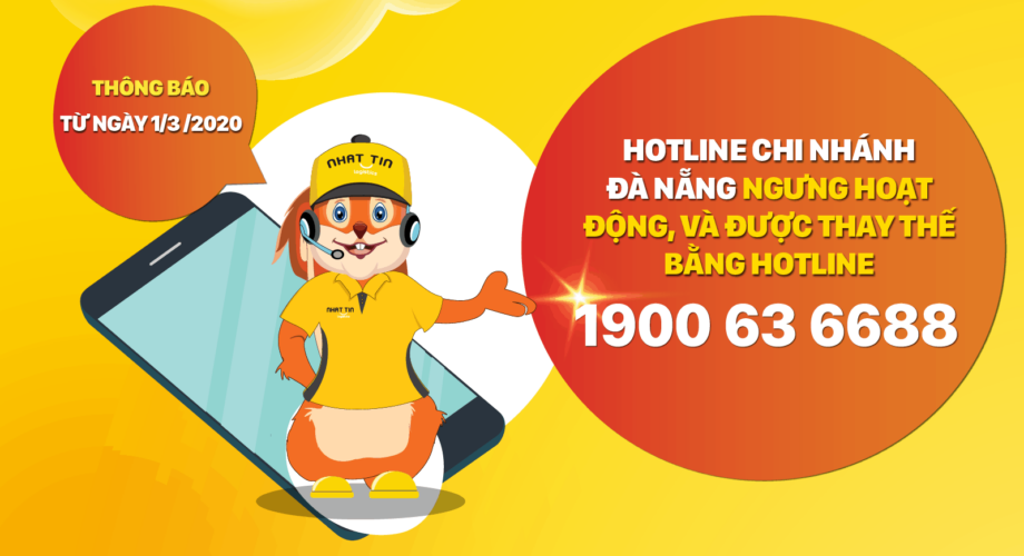 Thay đổi đầu số hotline Chi Nhánh Đà Nẵng từ ngày 1/3/2020